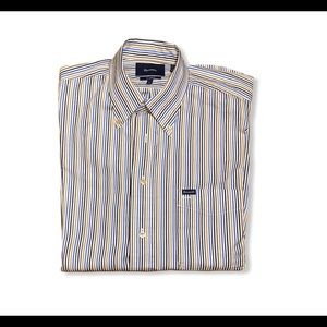 Faconnable short sleeve cotton striped button down
